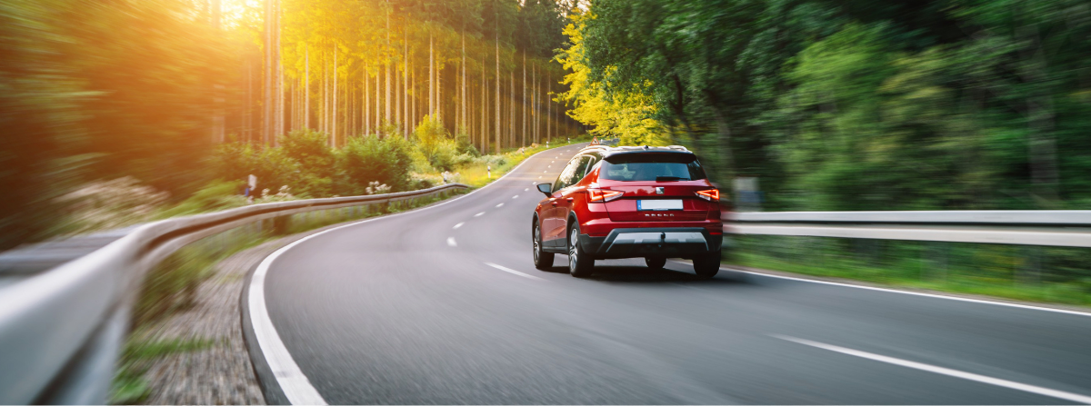 Car driving on a road